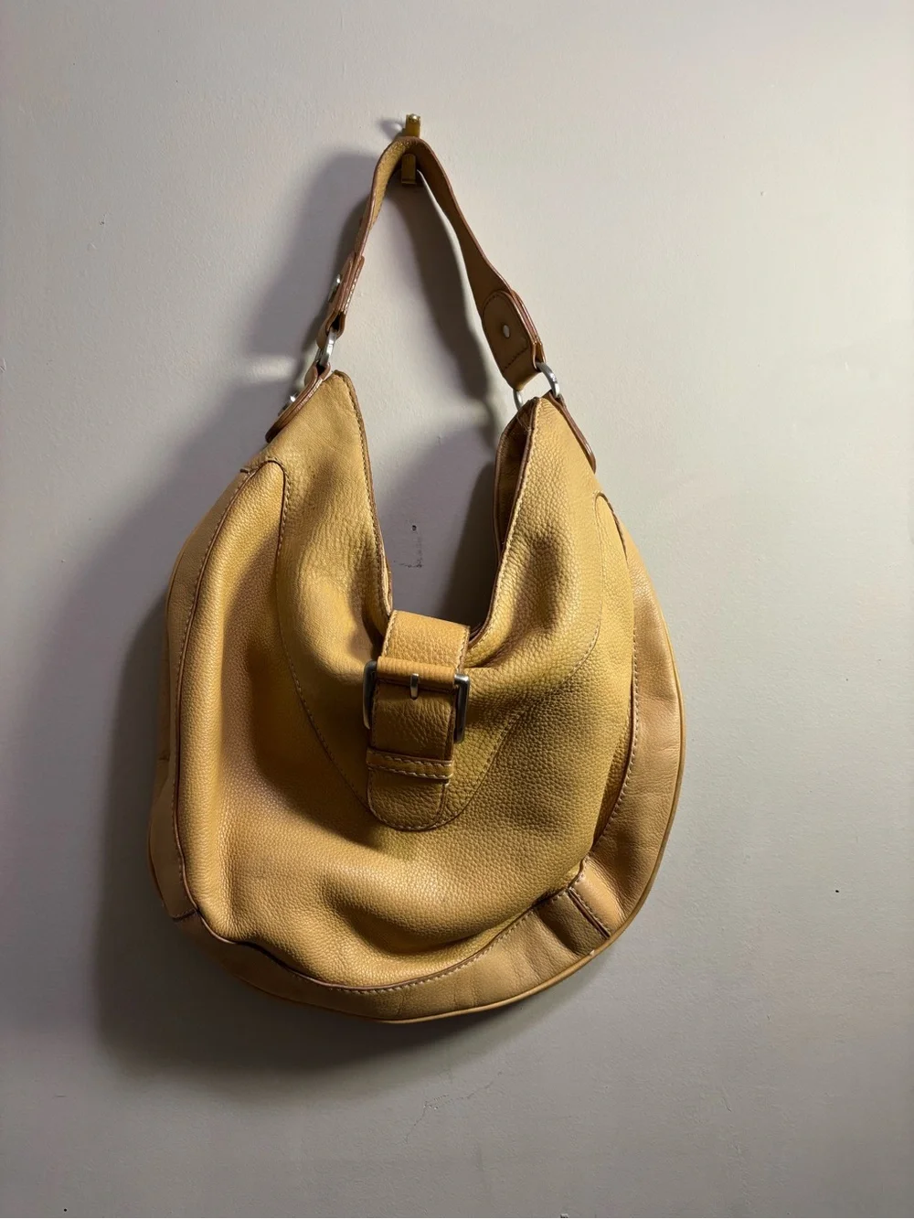 MICHAEL Michael Kors Pebbled Hobo Bag in Mustard Yellow